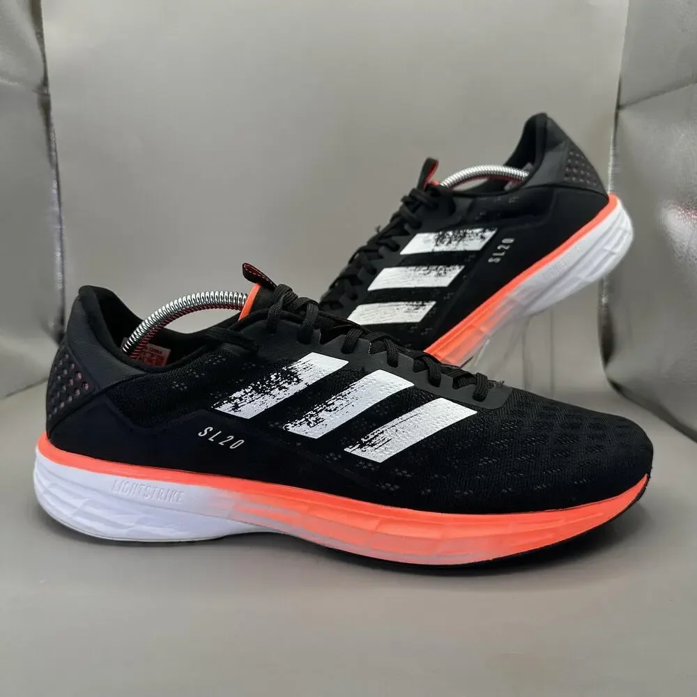 Adidas SL 20 Running Shoes Mens 11.5 Black Orange Lightstrike EG1144 Sneakers